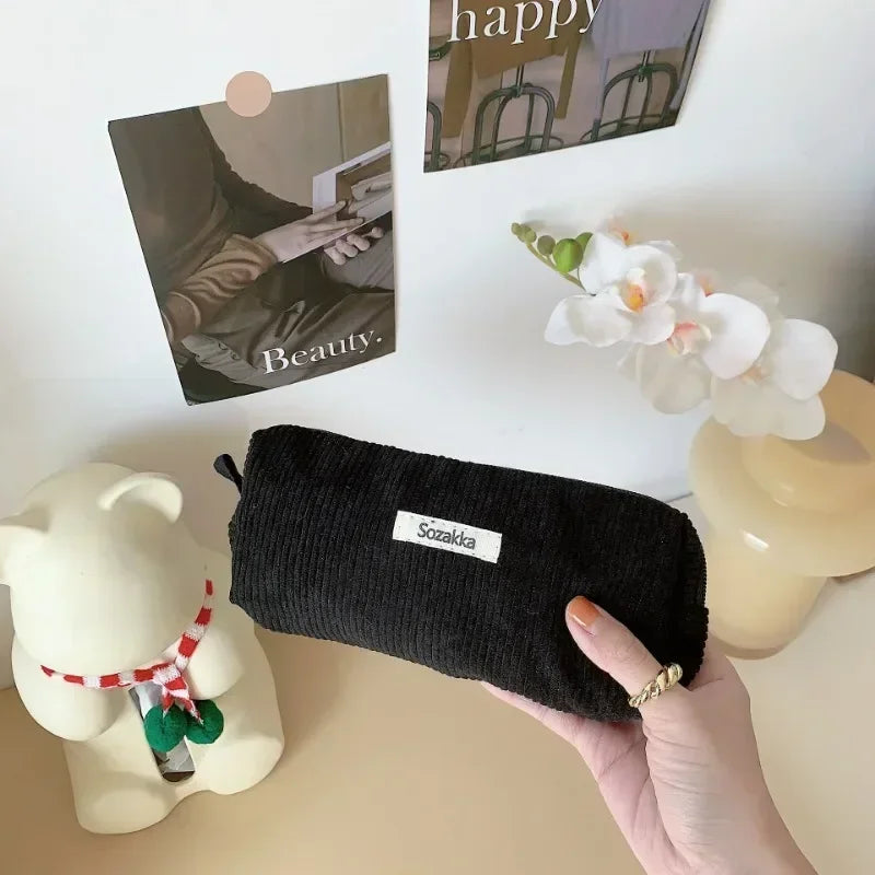 Trousse de Toilette en Velours Côtelé