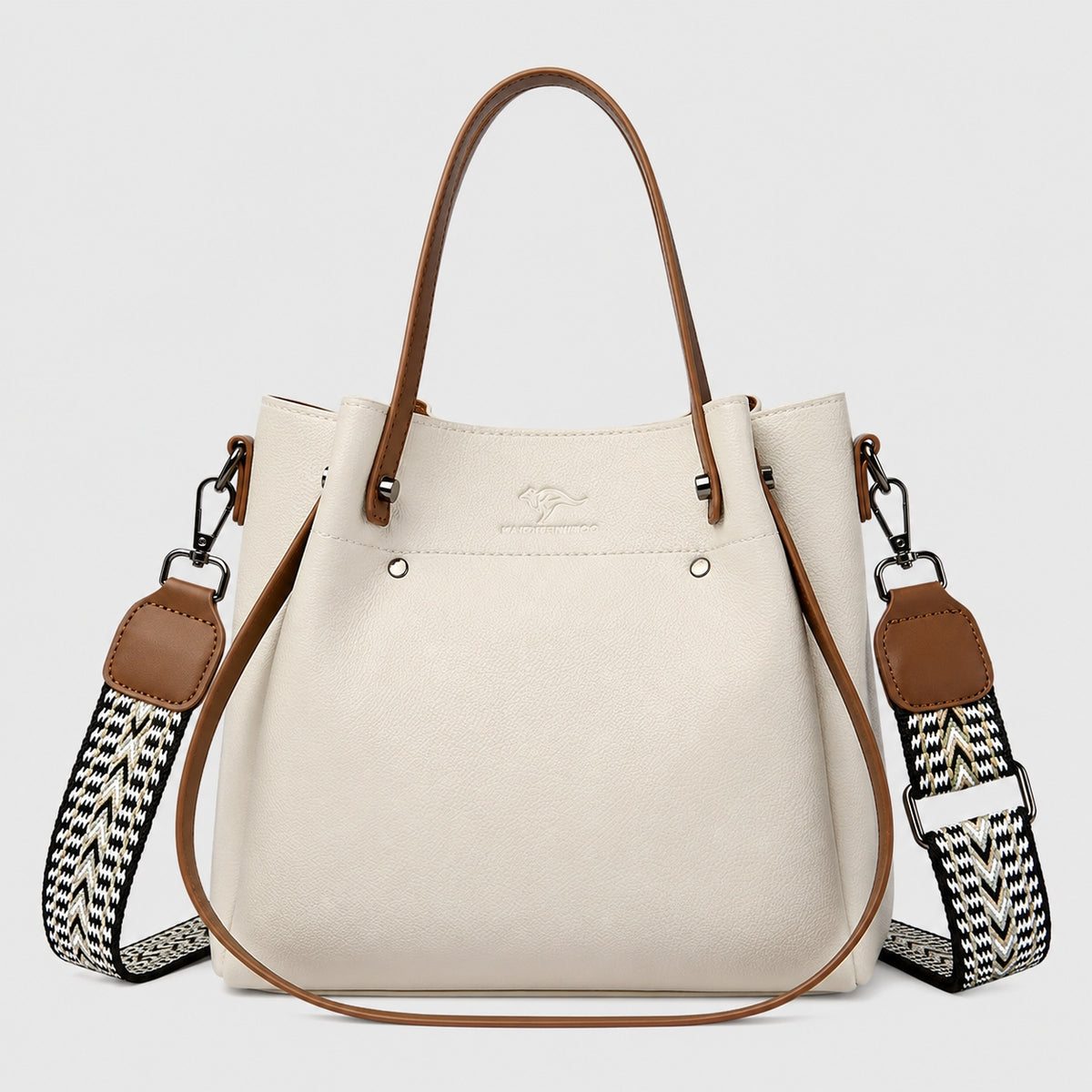 Sac à Main Seau Double Porté Bandoulière