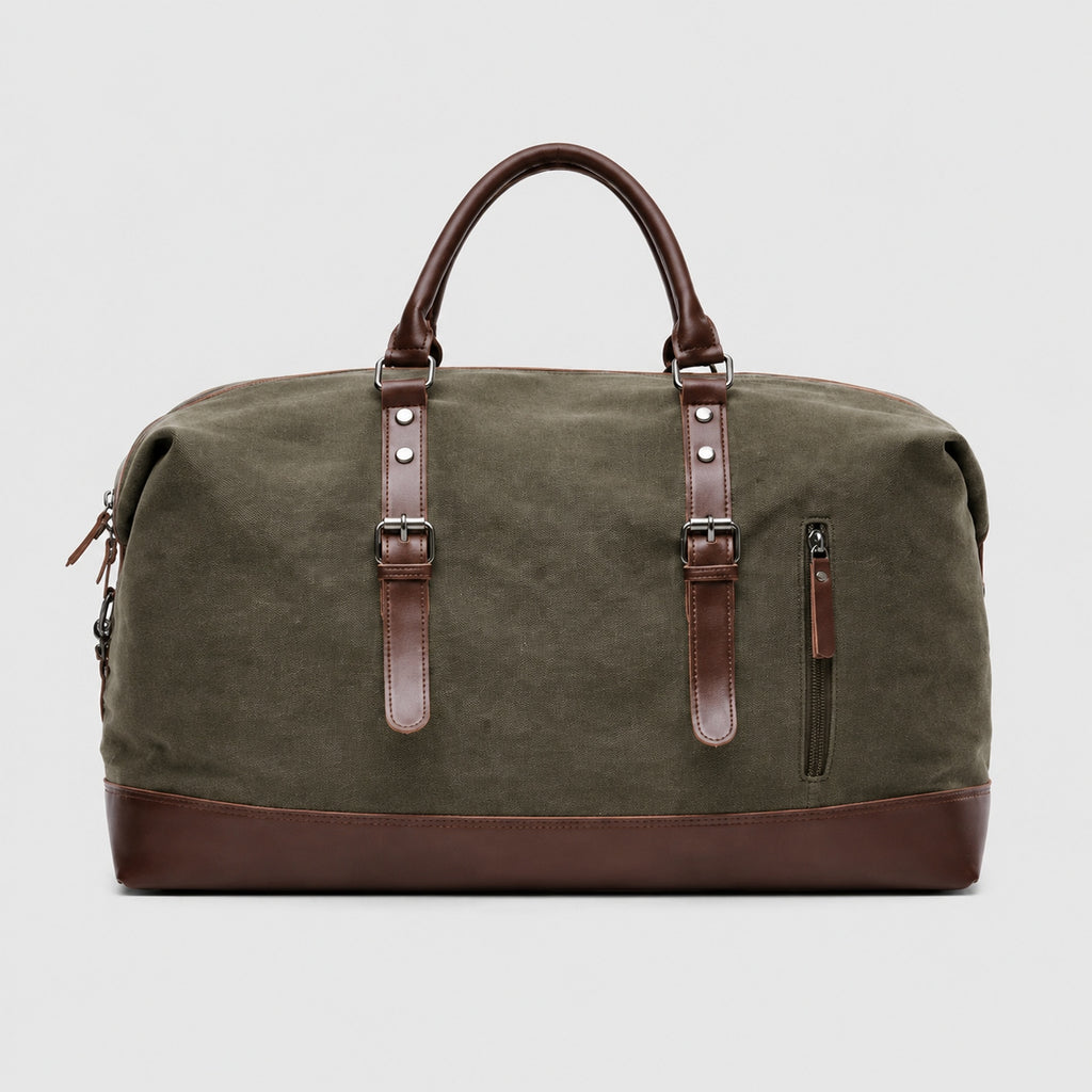 Sac de Voyage Canvas en Toile et Cuir véritable