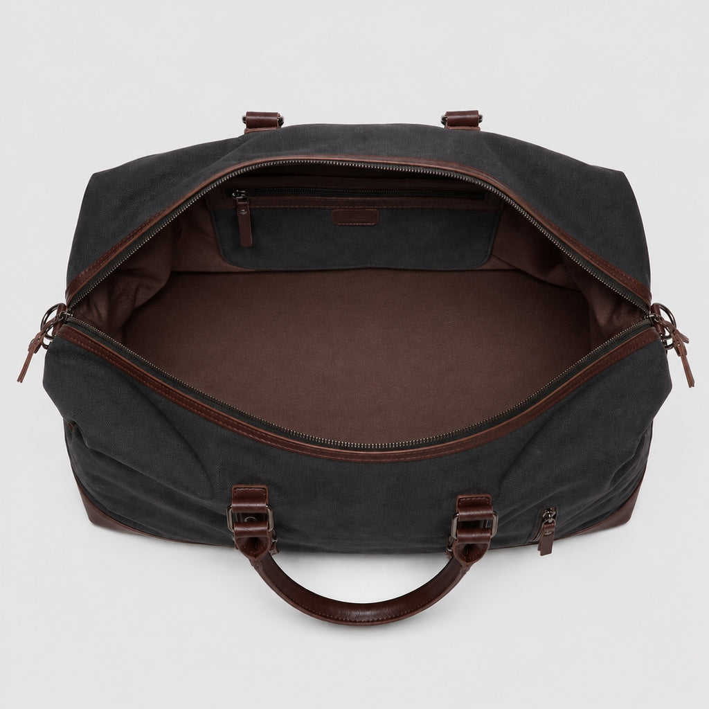 Sac de Voyage Canvas en Toile et Cuir véritable