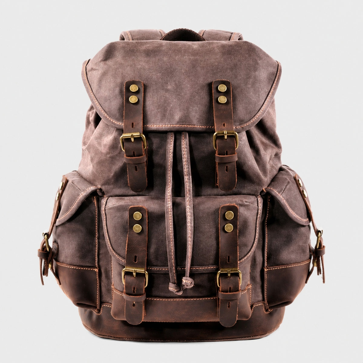 Sac à Dos Vintage en Toile cirée et Cuir