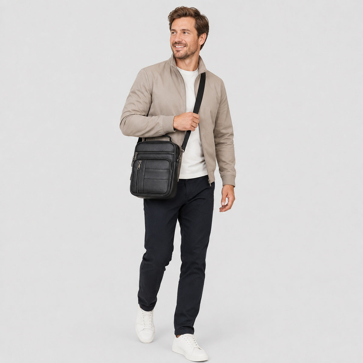 Sacoche Cuir Homme Bandoulière Véritable