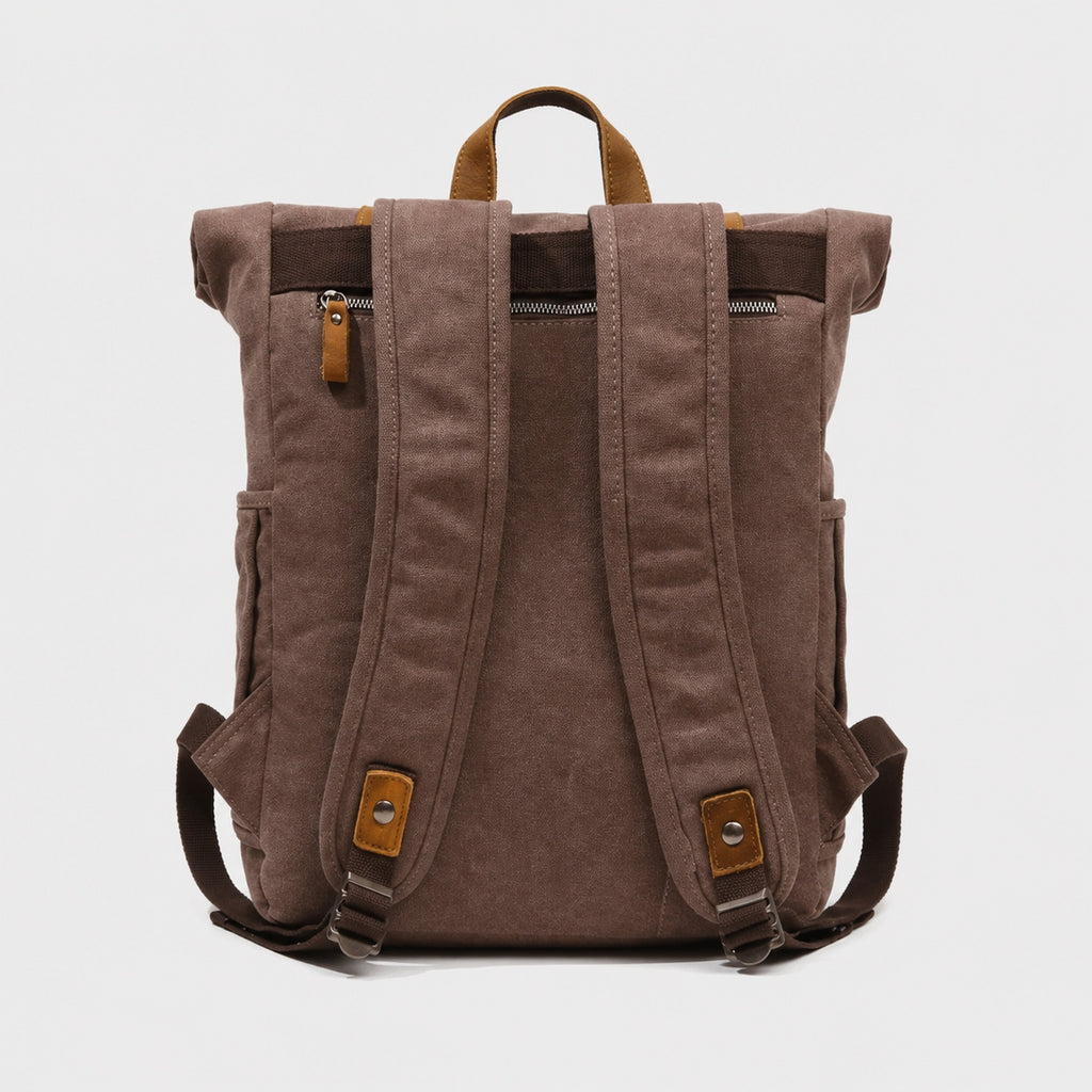 Sac à Dos Vintage en Toile et Cuir
