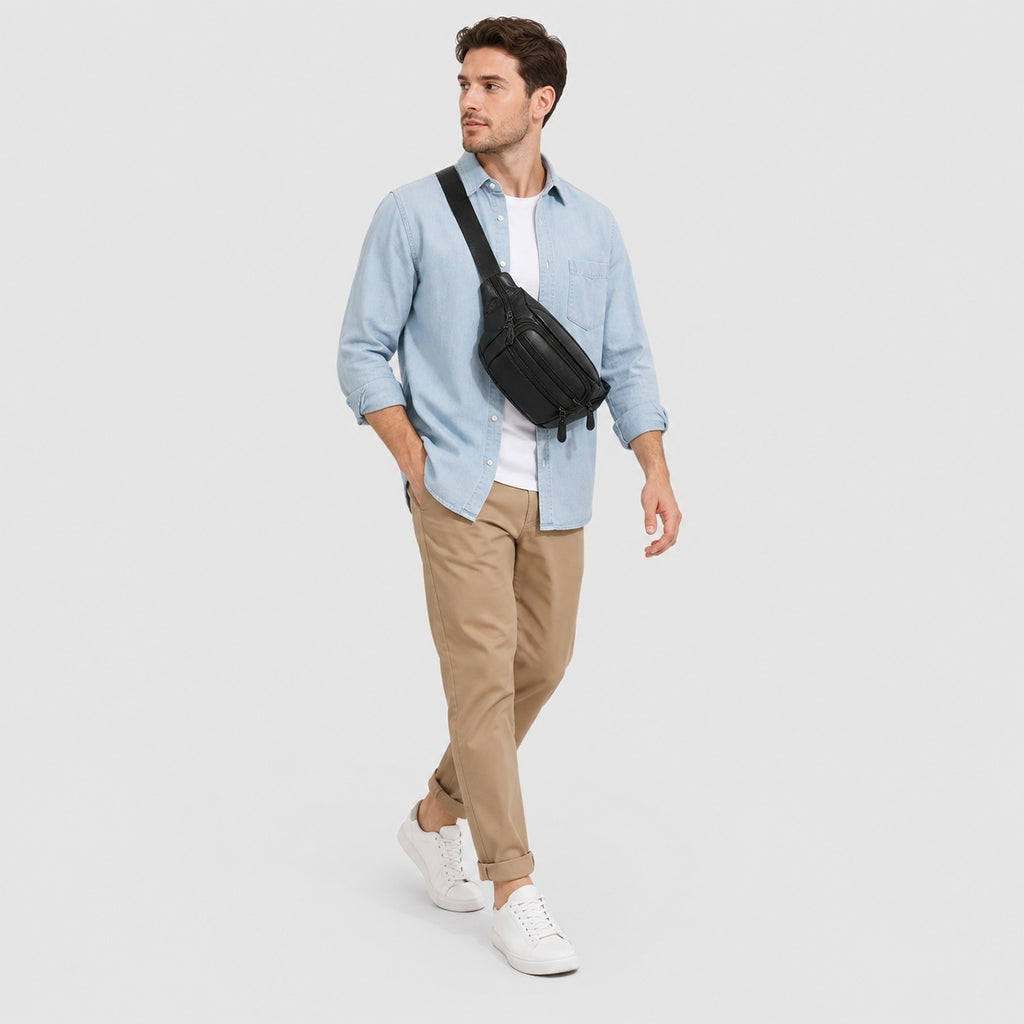 Sacoche Banane en Cuir Homme