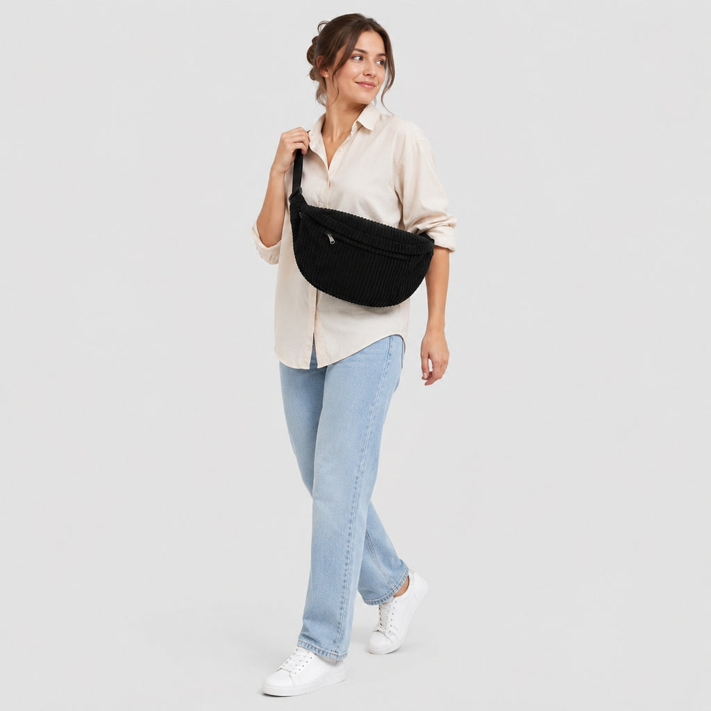 Grand Sac Banane velours côtelé