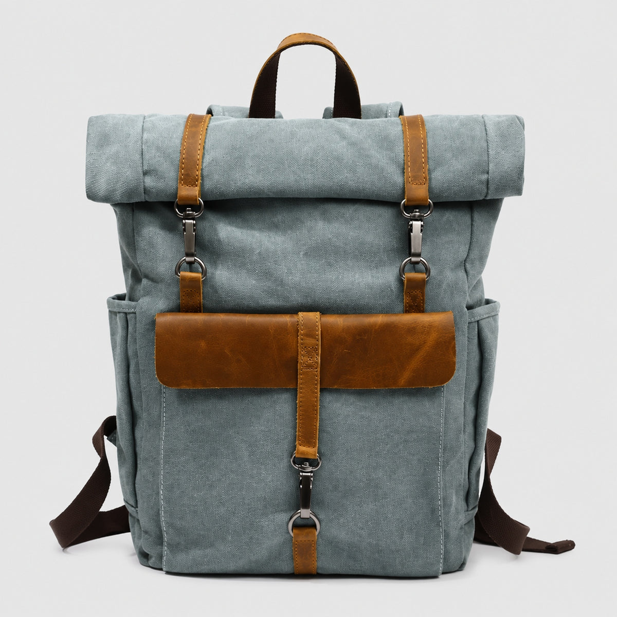 Sac à Dos Vintage en Toile et Cuir