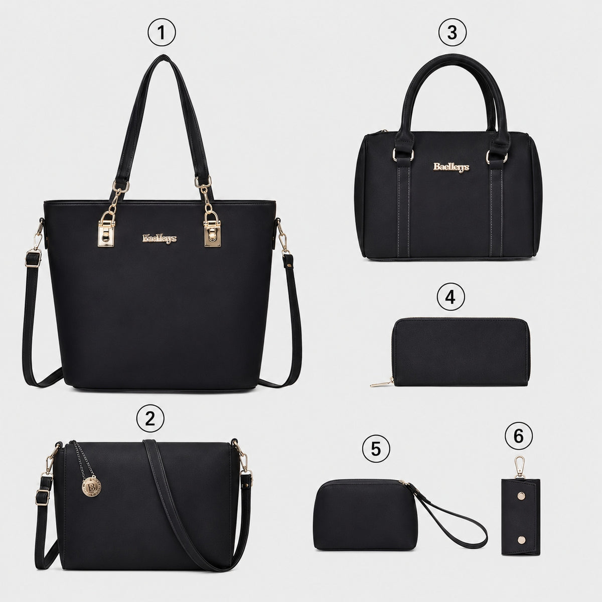 Sac à Main Femme Ensemble 6 pièces