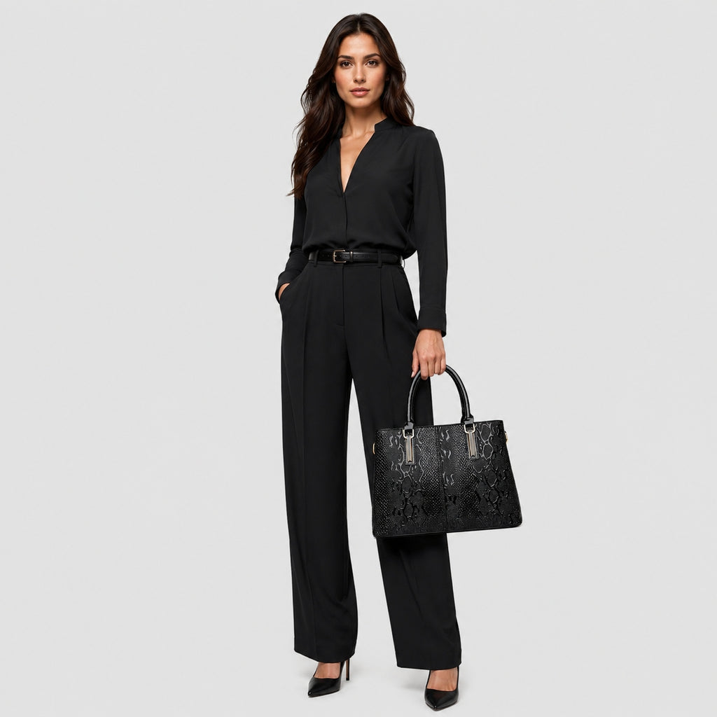 Sac à Main Bandoulière Femme effet Croco