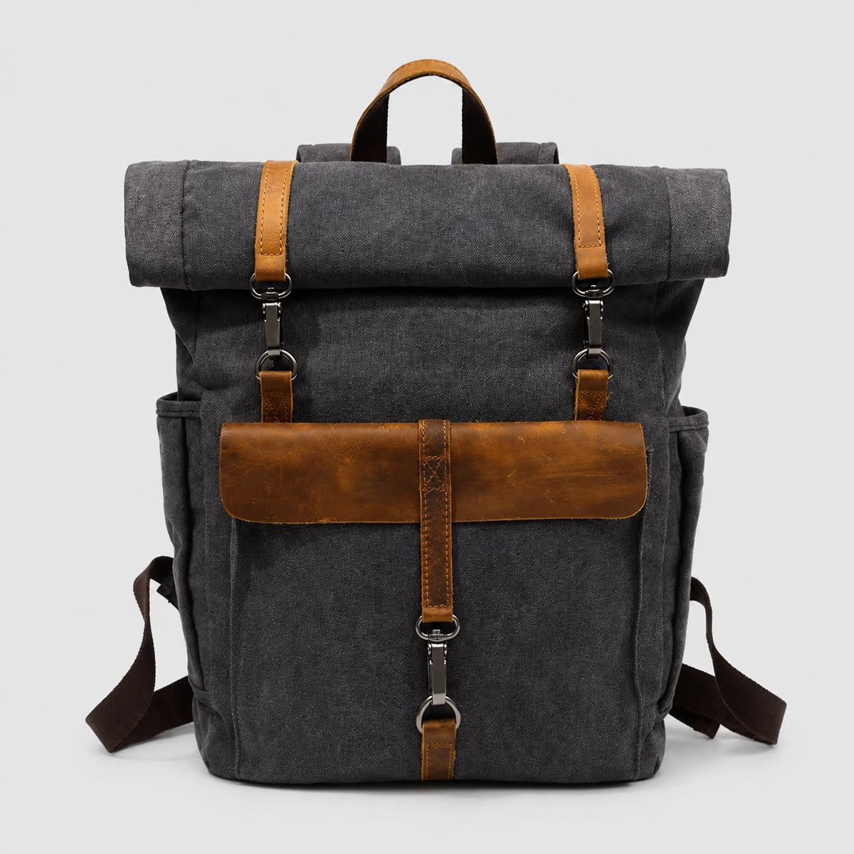 Sac à Dos Vintage en Toile et Cuir