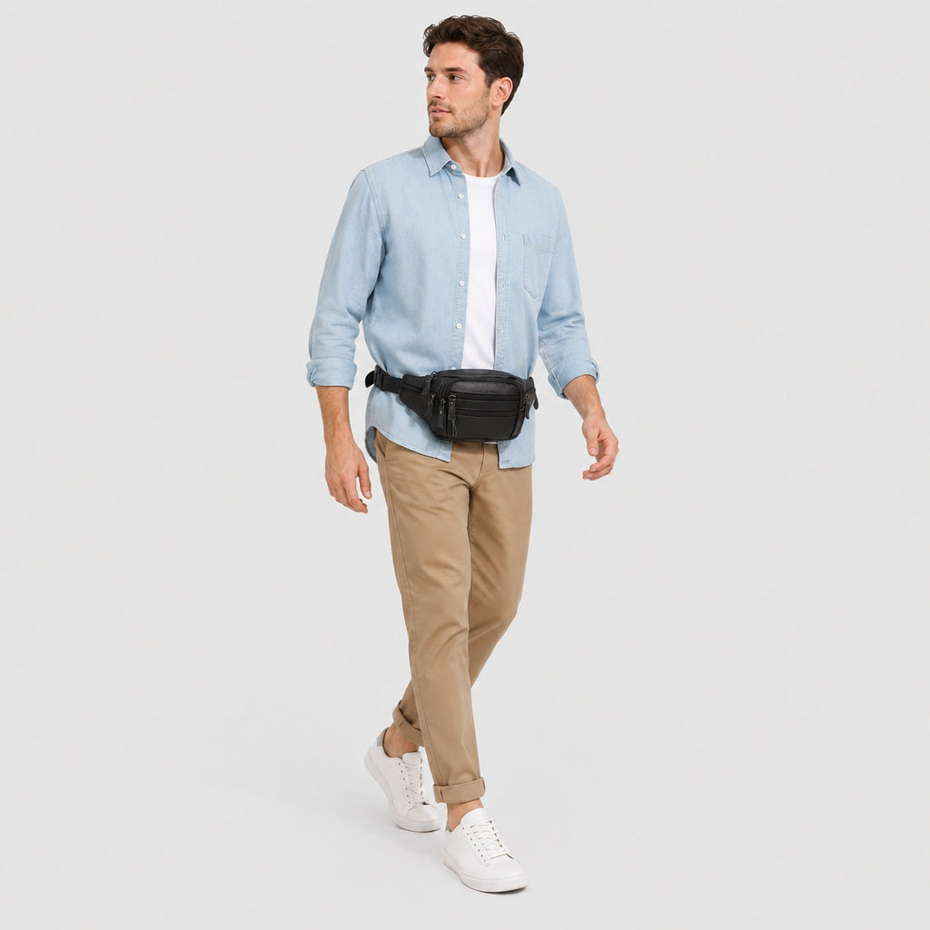 Sacoche Banane en Cuir Homme