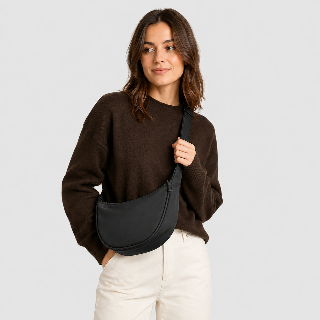 Sac à Main Demi-Lune en Tissu