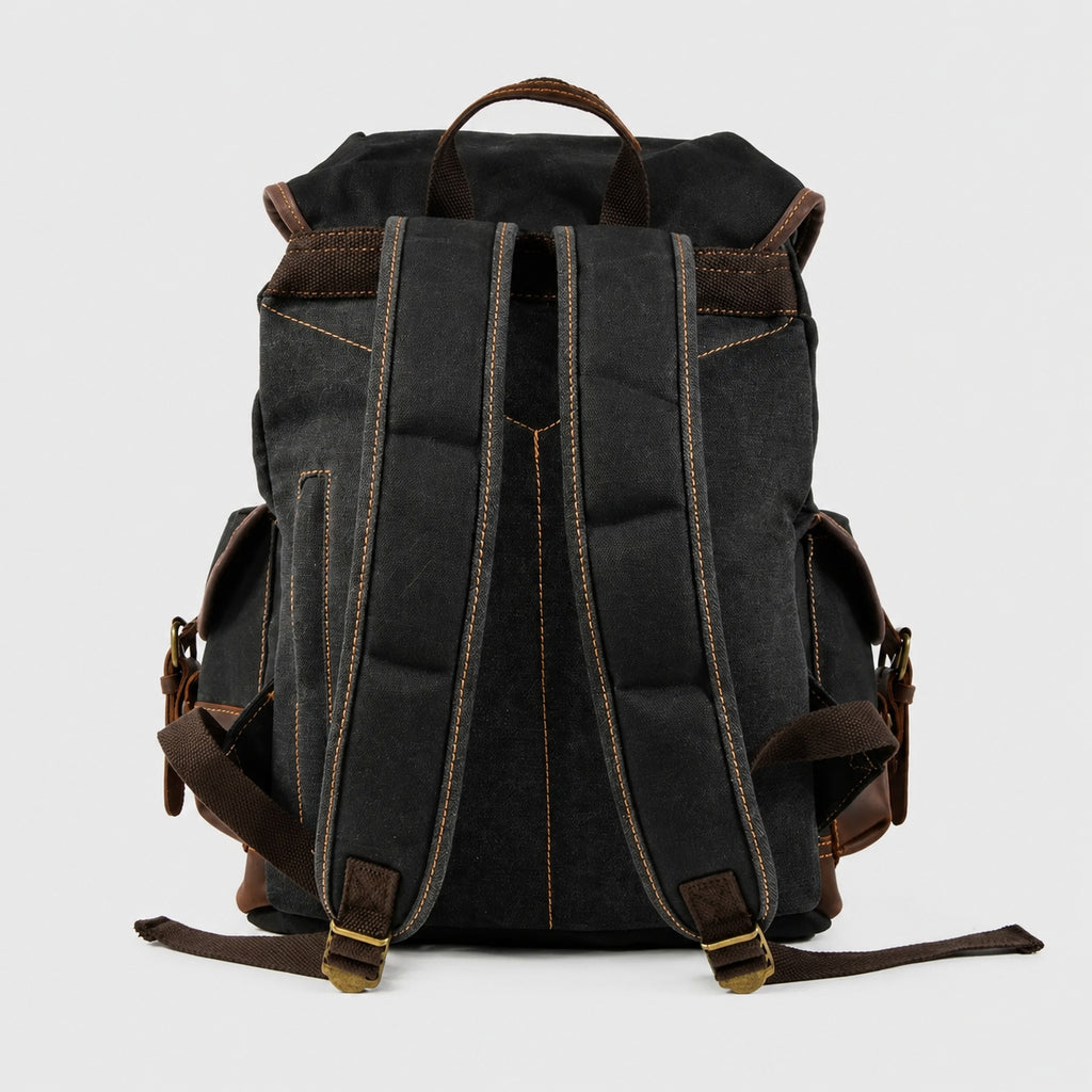 Sac à Dos Vintage en Toile cirée et Cuir