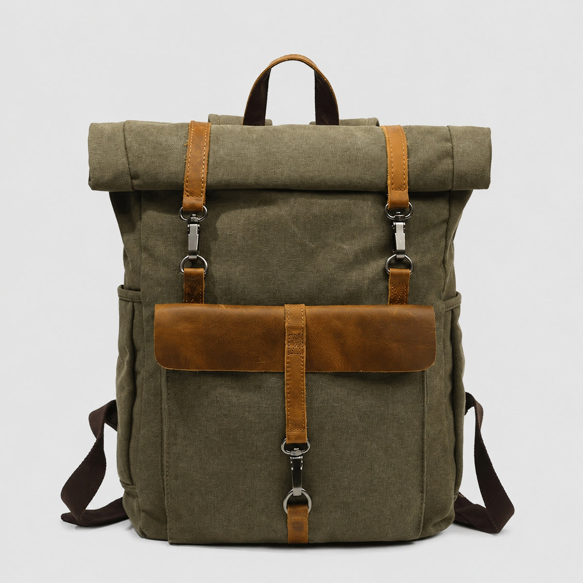 Sac à Dos Vintage en Toile et Cuir