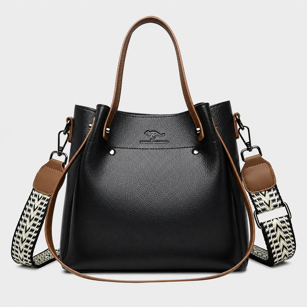 Sac à Main Seau Double Porté Bandoulière
