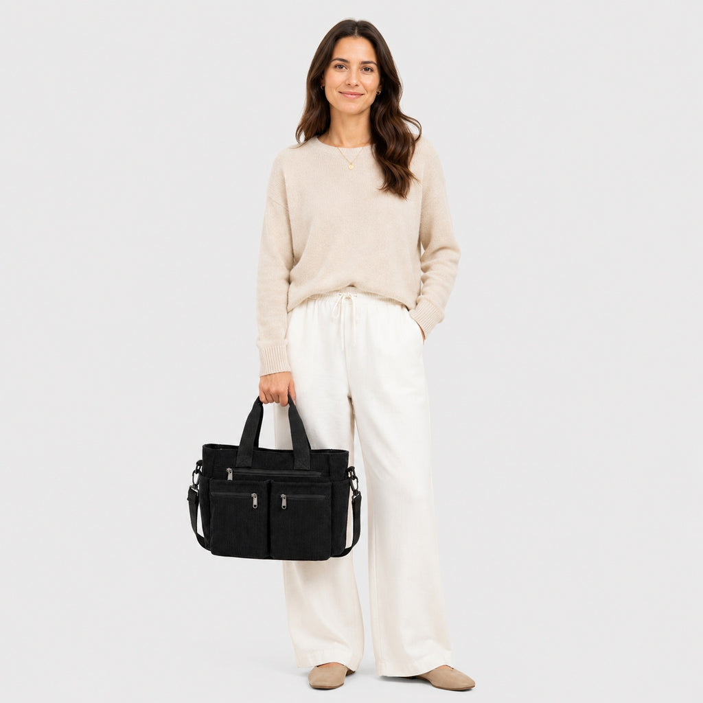Sac Fourre-Tout en Velours Côtelé