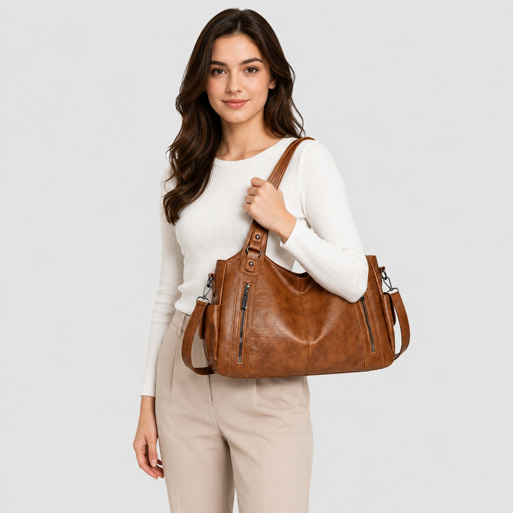 Sac à Main de Cours Spacieux à Zip