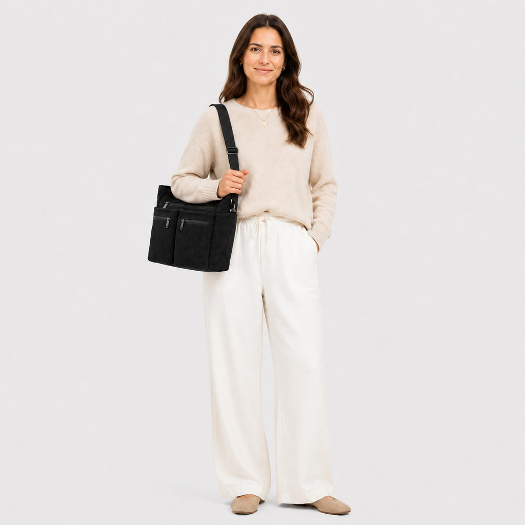 Sac Fourre-Tout en Velours Côtelé