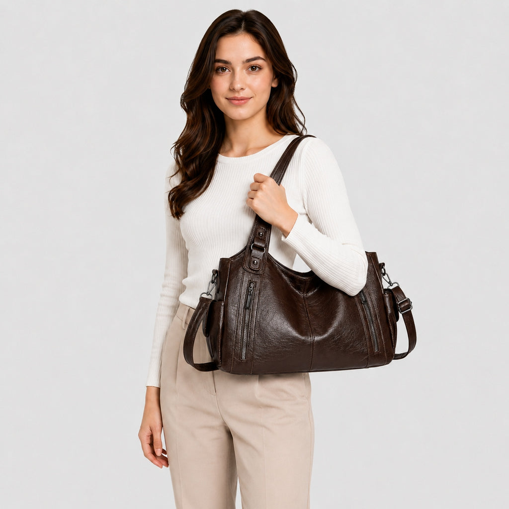 Sac à Main de Cours Spacieux à Zip
