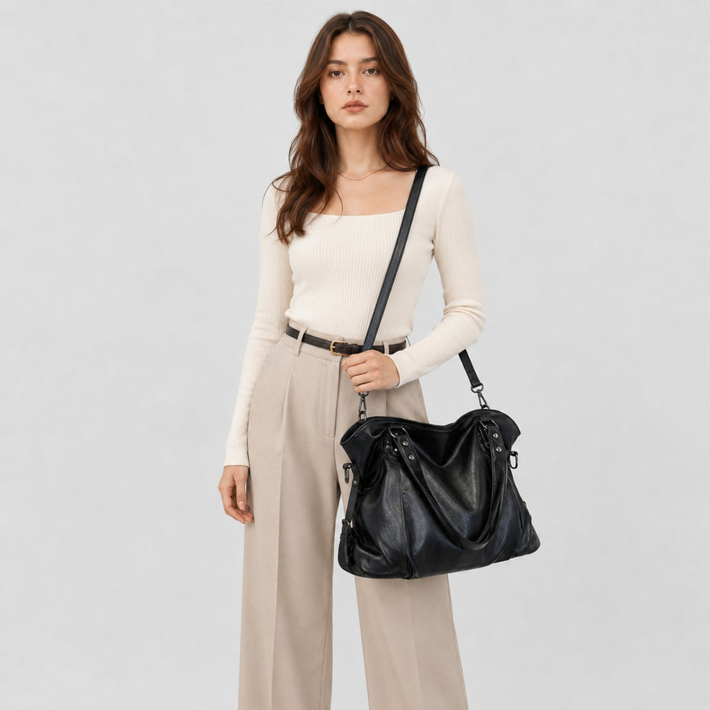 Grand Sac à Main de Cours en Cuir souple
