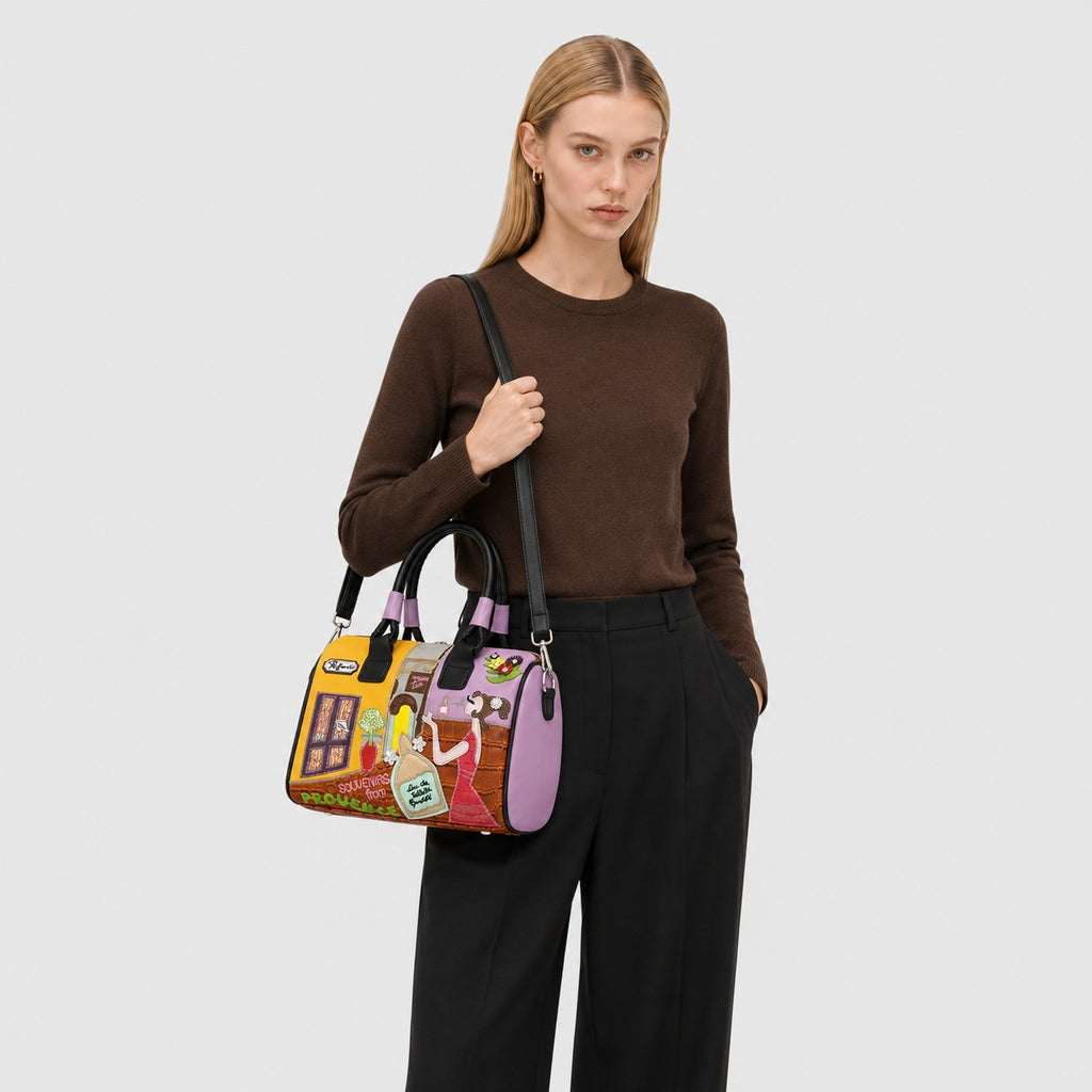 Sac à Main en Cuir Brodé