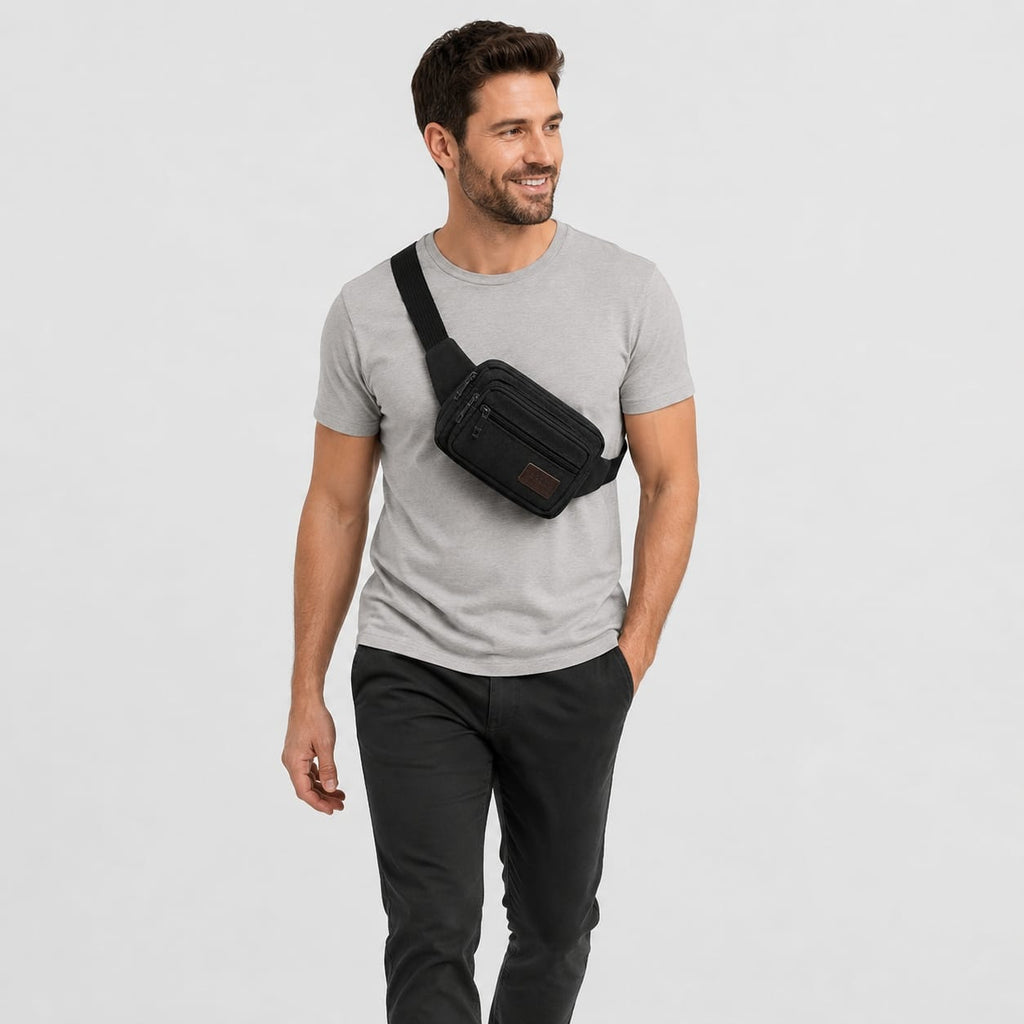 Saconoo Sac Banane Homme en Toile