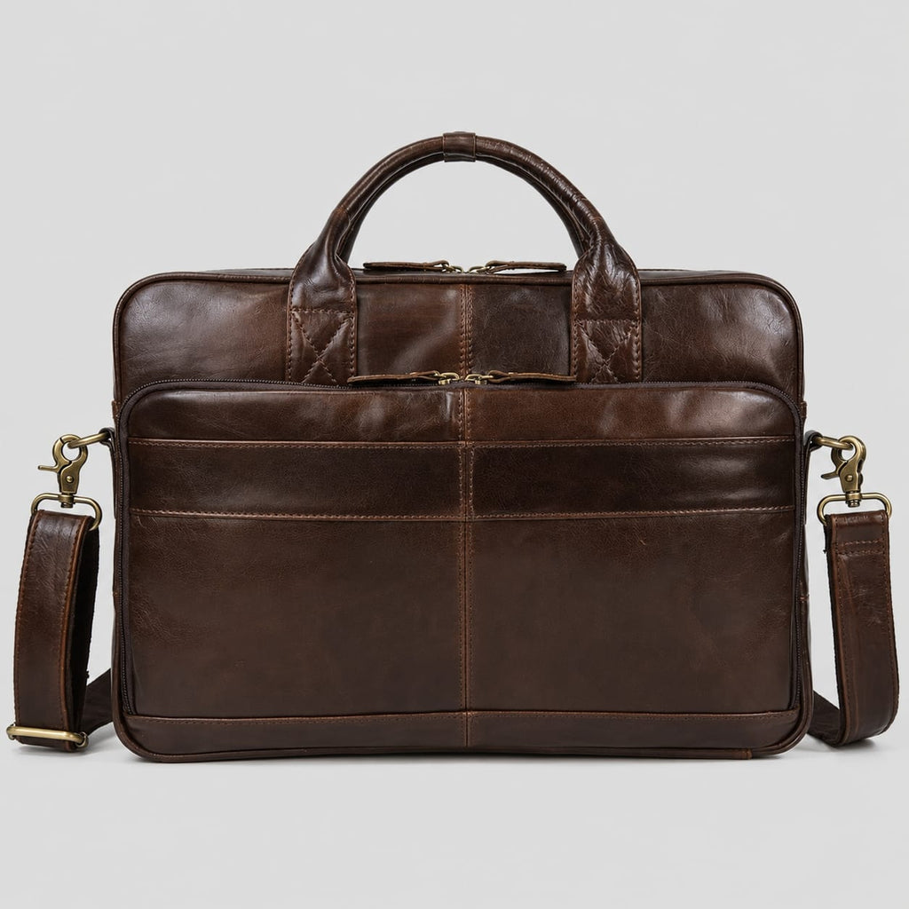 Saconoo Sacoche Ordinateur en Cuir Homme